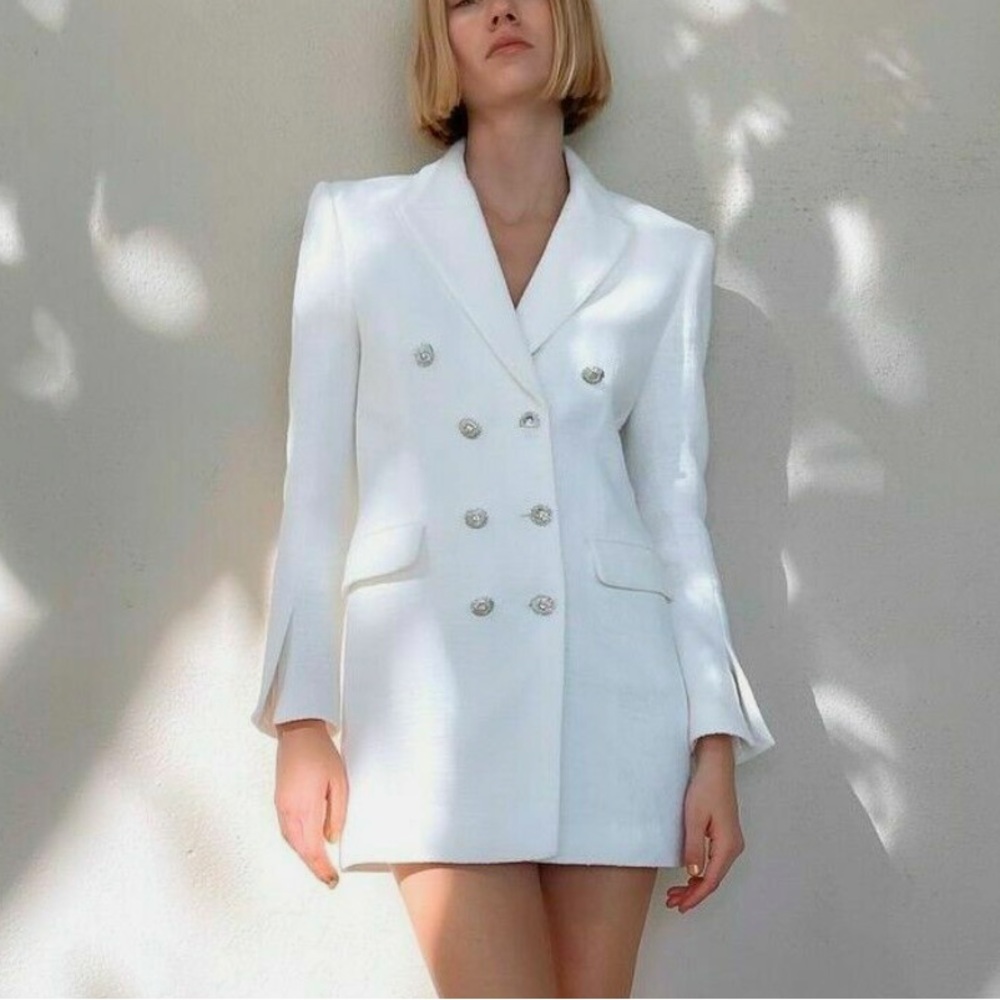 ZARA TEXTURED WHITE
BLAZER DRESS